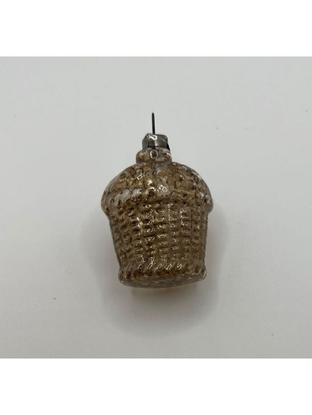 Vintage miniature glass basket ornament